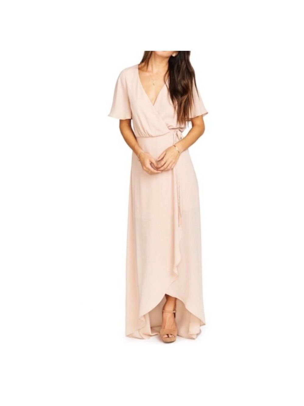 Sophia Wrap Dress Dusty Pink Size Small 4-6